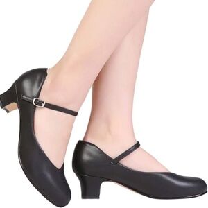 Stelle Character Shoes for Women Dance Shoes 1.5" Ankle Strap Dancing Heels